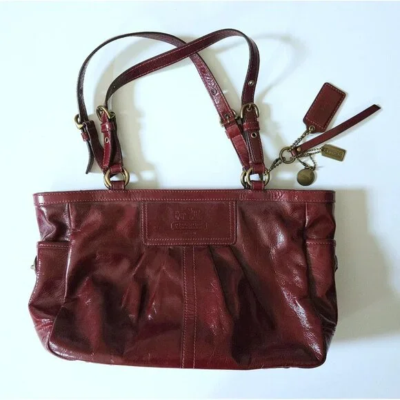 Coach | Bags | Coach 273 Dark Red Gallery Patent Leather Bag